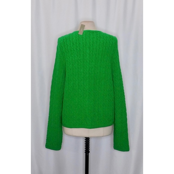 NWT!! J. CREW Odette Cable Knit Sweater Lady Jacket Cotton Blend Boucle Green XL - Picture 9 of 16